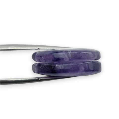 Amethyst pair of cabochons with hole 22x17 mm no. R100 Amethyst pair of cabochons with hole 22x17 mm no. R100