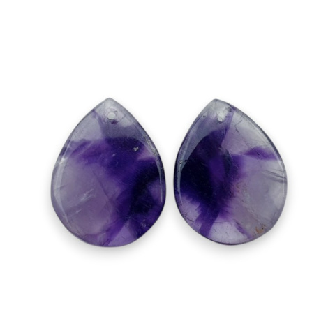 Amethyst pair of cabochons with hole 22x17 mm no. R100 Amethyst pair of cabochons with hole 22x17 mm no. R100