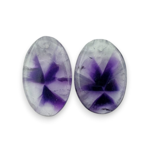 Amethyst pair of cabochons with hole 23x15 mm no. R94 Amethyst pair of cabochons with hole 23x15 mm no. R94