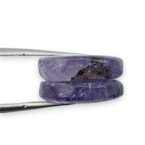 Amethyst pair of cabochons with hole fi 17 mm no. R86 Amethyst pair of cabochons with hole fi 17 mm no. R86