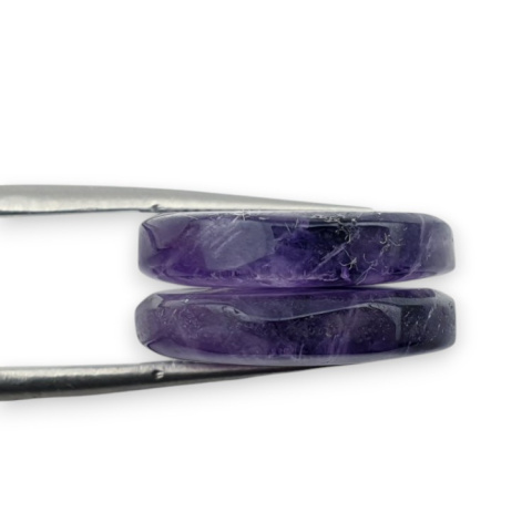 Amethyst pair of cabochons with hole fi 19 mm no. R96 Amethyst pair of cabochons with hole fi 19 mm no. R96