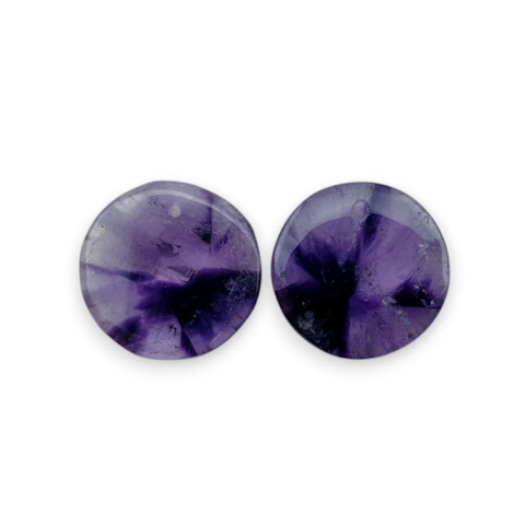 Amethyst pair of cabochons with hole fi 19 mm no. R96 Amethyst pair of cabochons with hole fi 19 mm no. R96