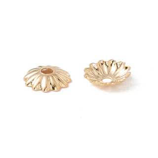 Bead caps gold-platted stainless steel 6x1 mm 10 pcs
