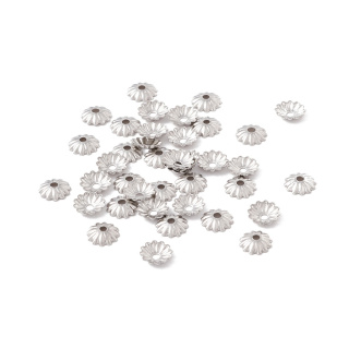 Bead caps stainless steel 6x1 mm 10 pcs