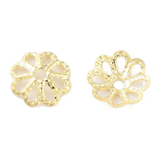 Bead caps stainless gold-plated steel 6x1 mm 10 pcs