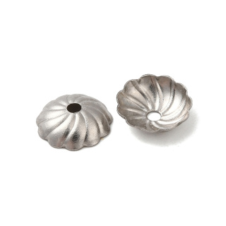 Bead caps stainless steel 7x2 mm 10 pcs