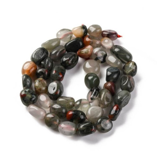 Bloodstone smooth nugget 7-12 mm strand