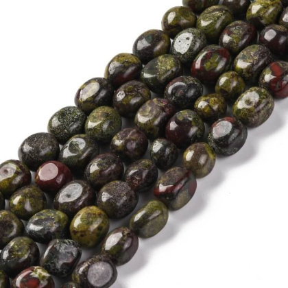 Dragon's Blood Jasper smooth nugget 7-12 mm strand