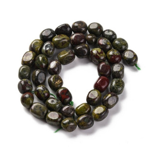 Dragon's Blood Jasper smooth nugget 7-12 mm strand