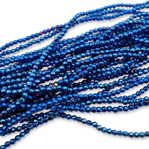 Blue hematite faceted ball 2 mm strand Blue hematite faceted ball 2 mm strand