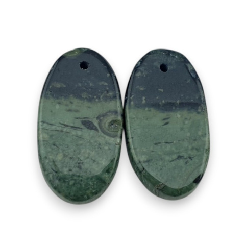 Jasper cambaba pair of cabochons with hole 22x12 mm no R7
