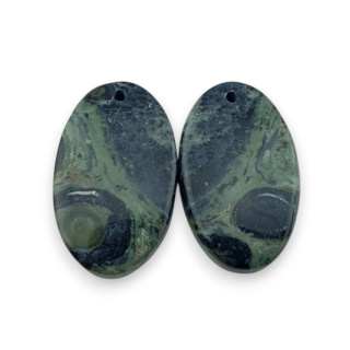 Jasper cambaba pair of cabochons with hole 24x14 mm no R9