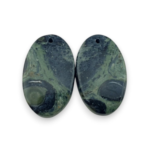 Jasper cambaba pair of cabochons with hole 24x14 mm no R9