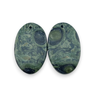 Jasper cambaba pair of cabochons with hole 24x15 mm no R10