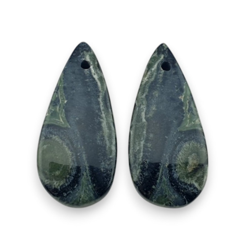 Jasper cambaba pair of cabochons with hole 25x11 mm no. P972 Jasper cambaba pair of cabochons with hole 25x11 mm no. P972