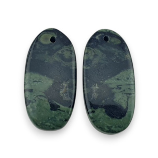 Jasper cambaba pair of cabochons with hole 25x12 mm no P992