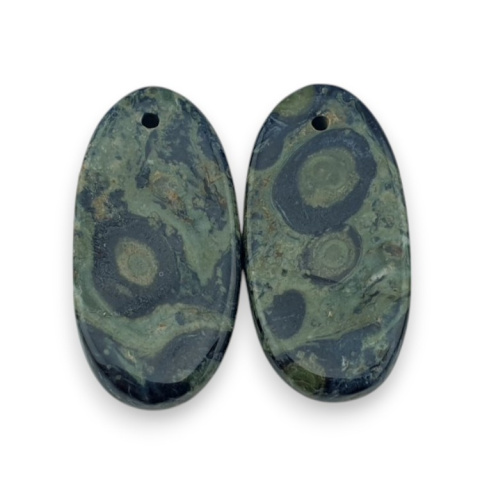 Jasper cambaba pair of cabochons with hole 25x13 mm no. R6 Jasper cambaba pair of cabochons with hole 25x13 mm no. R6