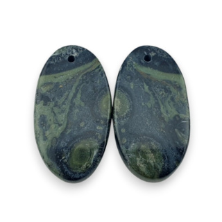 Jasper cambaba pair of cabochons with hole 25x14 mm no P981
