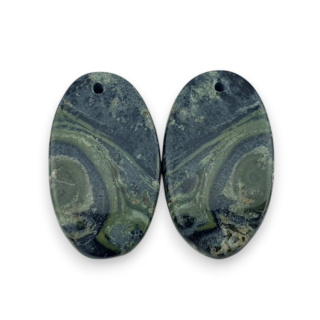 Jasper cambaba pair of cabochons with hole 25x14 mm no R2