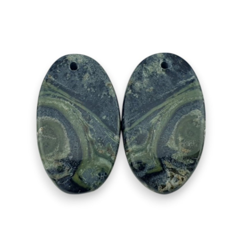 Jasper cambaba pair of cabochons with hole 25x14 mm no. R2 Jasper cambaba pair of cabochons with hole 25x14 mm no. R2
