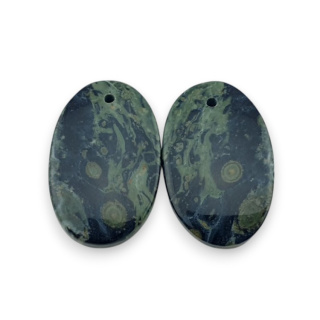 Jasper cambaba pair of cabochons with hole 25x16 mm no P996