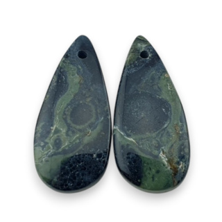 Jasper cambaba pair of cabochons with hole 26x12 mm no P979