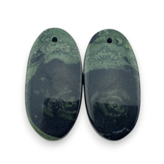 Jasper cambaba pair of cabochons with hole 26x13 mm no P973