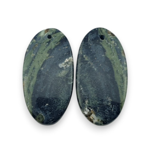 Jasper cambaba pair of cabochons with hole 26x13 mm no. P976 Jasper cambaba pair of cabochons with hole 26x13 mm no. P976