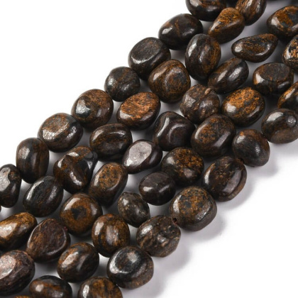 Bronzite smooth nugget 7-12 mm strand
