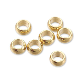 Crimp bead stainless steel 1.9 mm 20 pcs gold plated