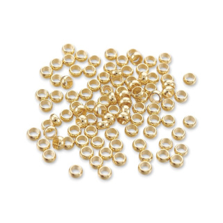 Crimp bead stainless steel 1.9 mm 20 pcs gold plated