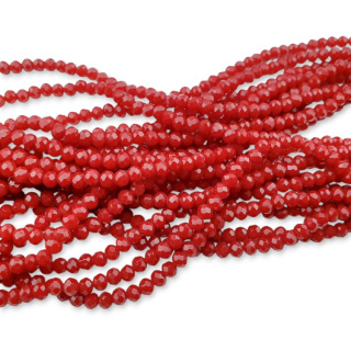 Glass beads 4x3 mm string Opaque Fire Brick