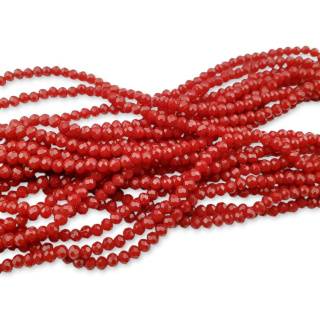 Glass beads 4x3 mm string Opaque Fire Brick