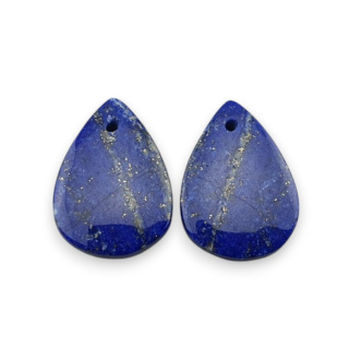 Lapis lazuli pair of cabochons with hole 19x14 mm no R19