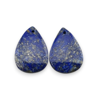 Lapis lazuli pair of cabochons with hole 20x14 mm no R35