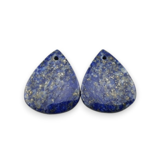 Lapis lazuli pair of cabochons with hole 20x16 mm no R12