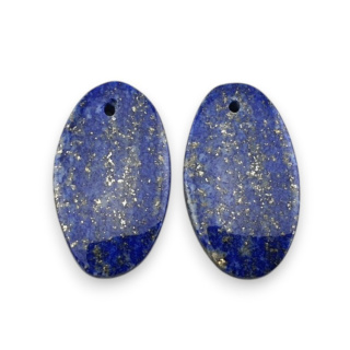 Lapis lazuli pair of cabochons with hole 21x12 mm no R25