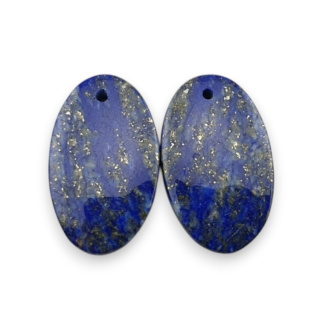 Lapis lazuli pair of cabochons with hole 21x13 mm no R13