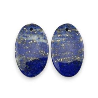 Lapis lazuli pair of cabochons with hole 21x13 mm no R24