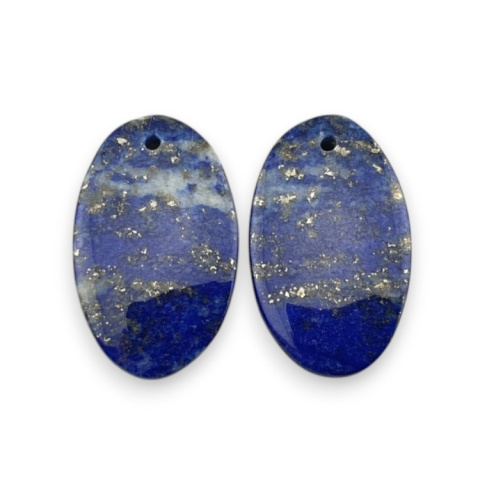 Lapis lazuli pair of cabochons with hole 21x13 mm no R24 Lapis lazuli pair of cabochons with hole 21x13 mm no R24