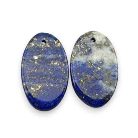 Lapis lazuli pair of cabochons with hole 21x13 mm no R24 Lapis lazuli pair of cabochons with hole 21x13 mm no R24