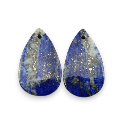 Lapis lazuli pair of cabochons with hole 21x13 mm no R47 Lapis lazuli pair of cabochons with hole 21x13 mm no R47