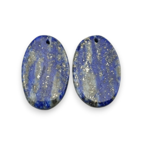 Lapis lazuli pair of cabochons with hole 21x14 mm no R32 Lapis lazuli pair of cabochons with hole 21x14 mm no R32