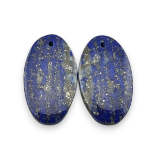 Lapis lazuli pair of cabochons with hole 22x13 mm no R23