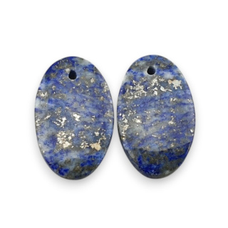 Lapis lazuli pair of cabochons with hole 22x13 mm no R28