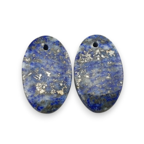 Lapis lazuli pair of hole cabochons 22x13 mm no. R28 Lapis lazuli pair of hole cabochons 22x13 mm no. R28