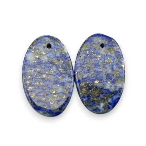 Lapis lazuli pair of hole cabochons 22x13 mm no. R28 Lapis lazuli pair of hole cabochons 22x13 mm no. R28