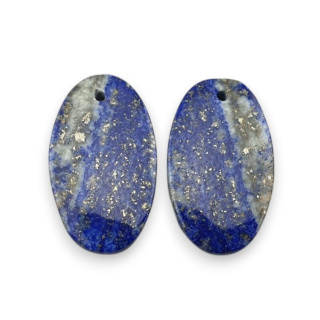 Lapis lazuli pair of cabochons with hole 22x13 mm no R29