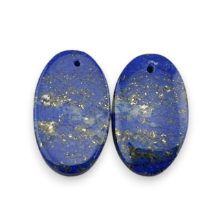 Lapis lazuli pair of cabochons with hole 22x13 mm no R40