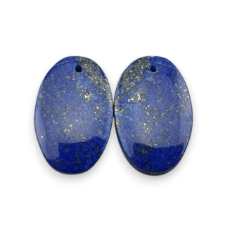 Lapis lazuli pair of cabochons with hole 22x14 mm no R22